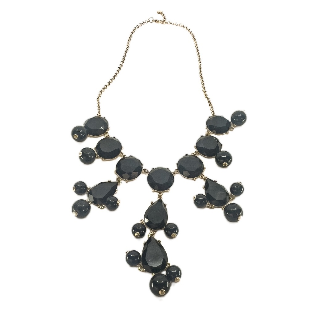 Black and Gold Jeweled Necklace